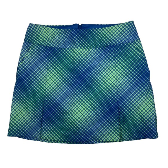 Nike Golf Dri-FIT Skort RETRO Women 8 Blue Green Plaid Athletic Golf Tennis Y2K - Picture 1 of 9